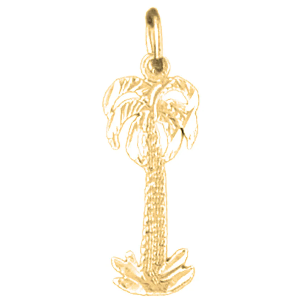 14K or 18K Gold Palm Tree Pendant