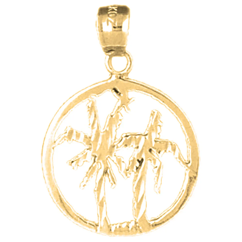 14K or 18K Gold Palm Tree Pendant