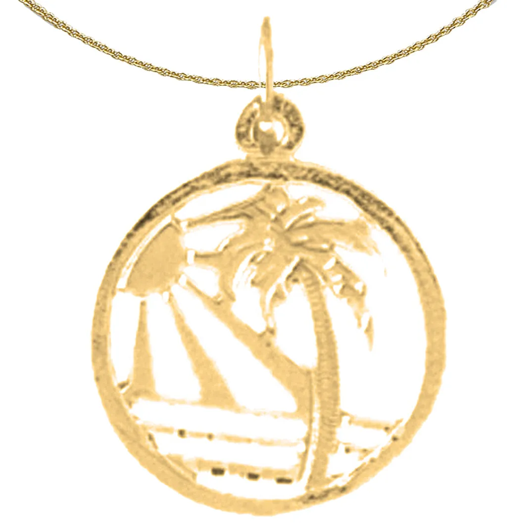 14K or 18K Gold Palm Tree Pendant