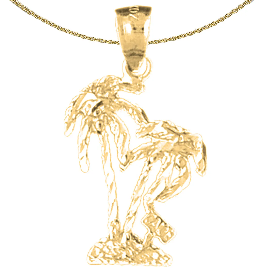 14K or 18K Gold Palm Tree Pendant