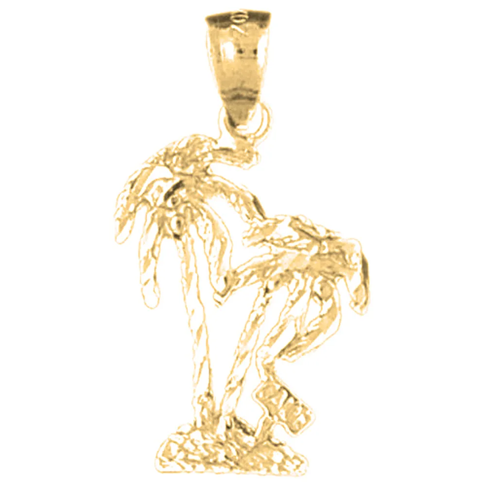 14K or 18K Gold Palm Tree Pendant