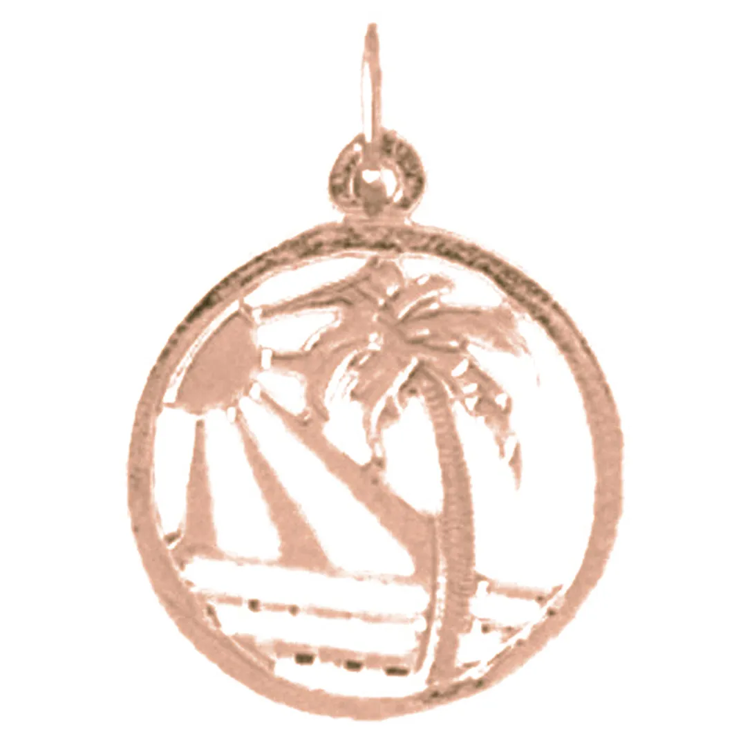 14K or 18K Gold Palm Tree Pendant