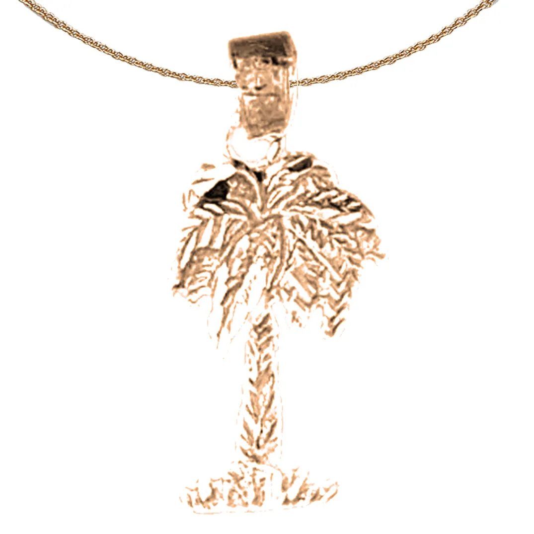 14K or 18K Gold Palm Tree Pendant