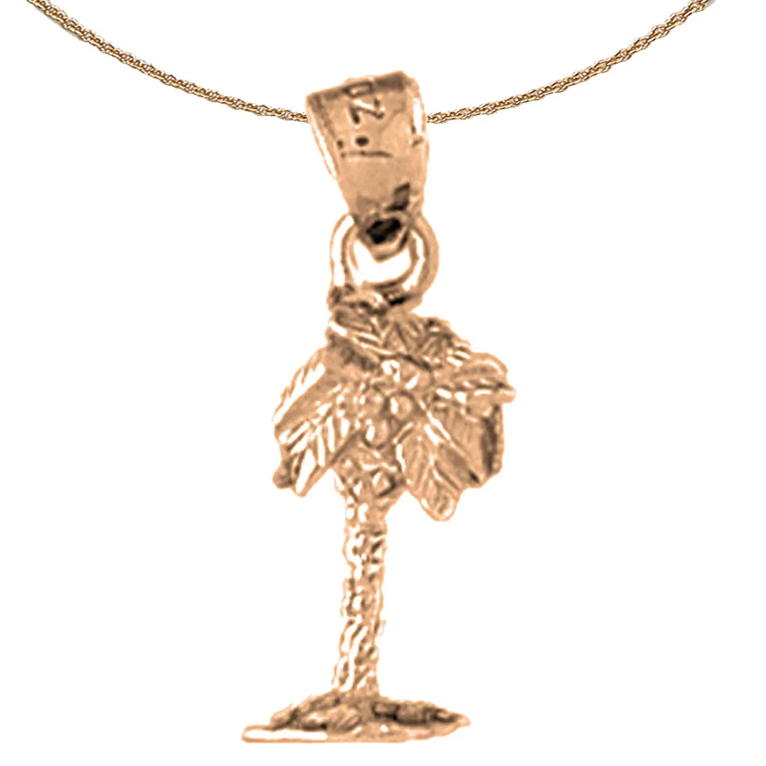 14K or 18K Gold Palm Tree Pendant