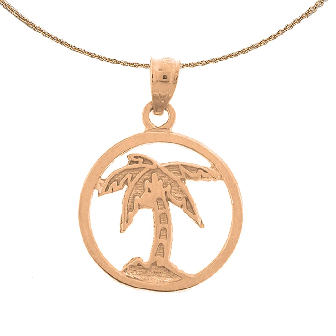 14K or 18K Gold Palm Tree Pendant