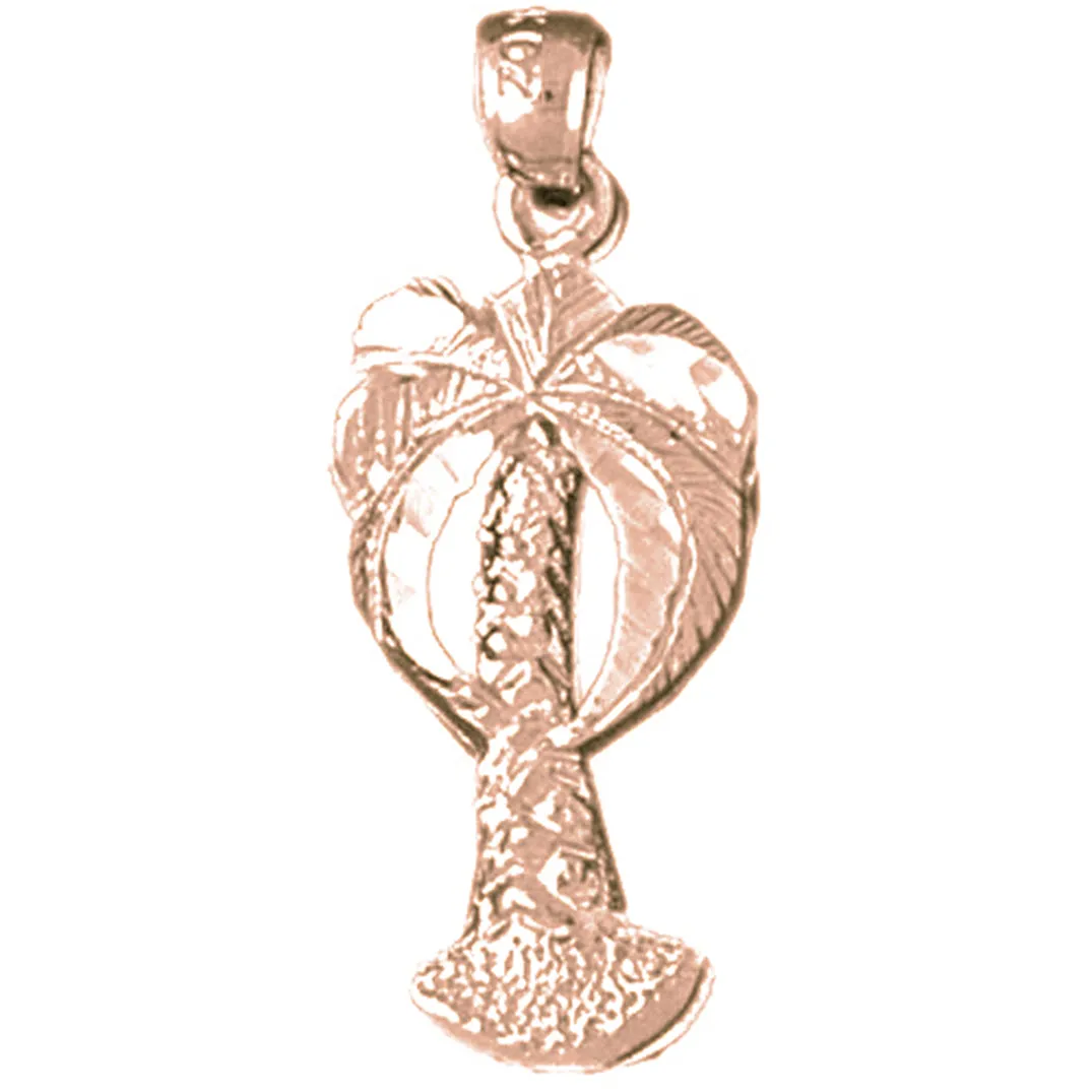 14K or 18K Gold Palm Tree Pendant