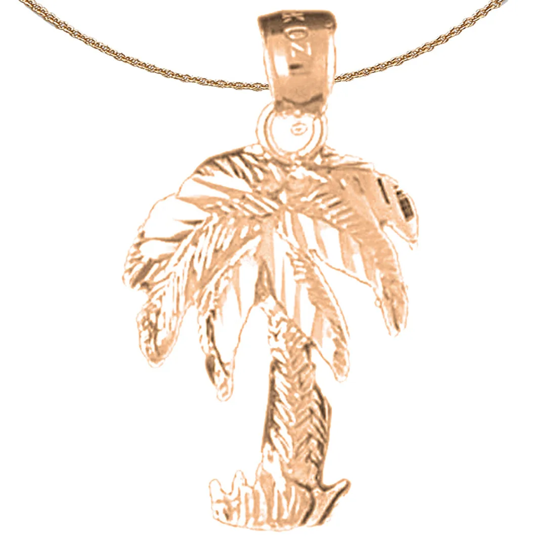 14K or 18K Gold Palm Tree Pendant