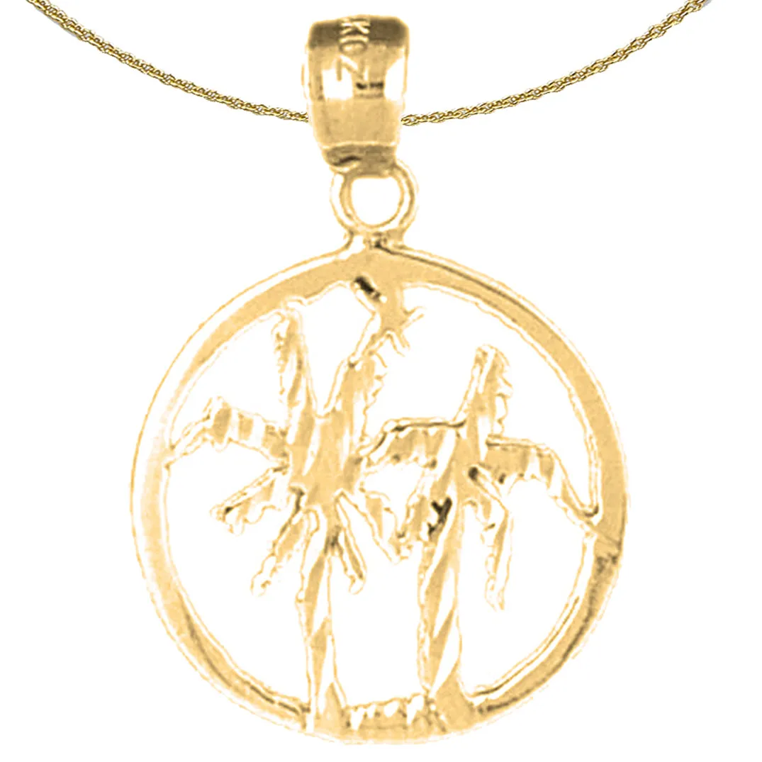 14K or 18K Gold Palm Tree Pendant