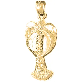 14K or 18K Gold Palm Tree Pendant