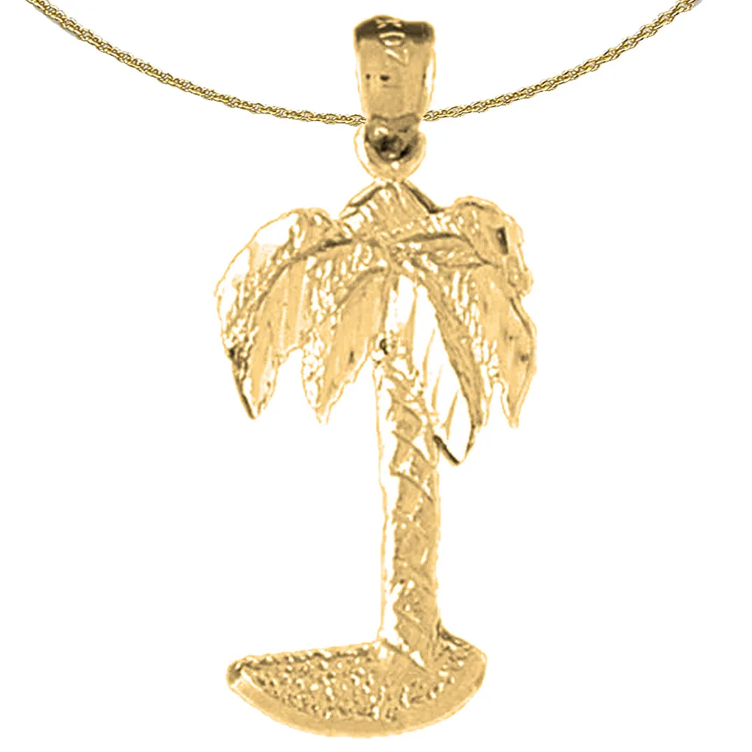 14K or 18K Gold Palm Tree Pendant