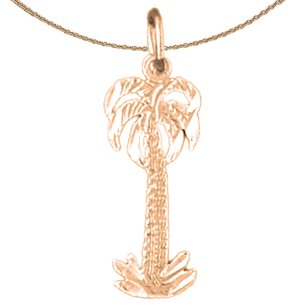 14K or 18K Gold Palm Tree Pendant