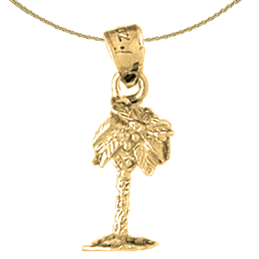 14K or 18K Gold Palm Tree Pendant