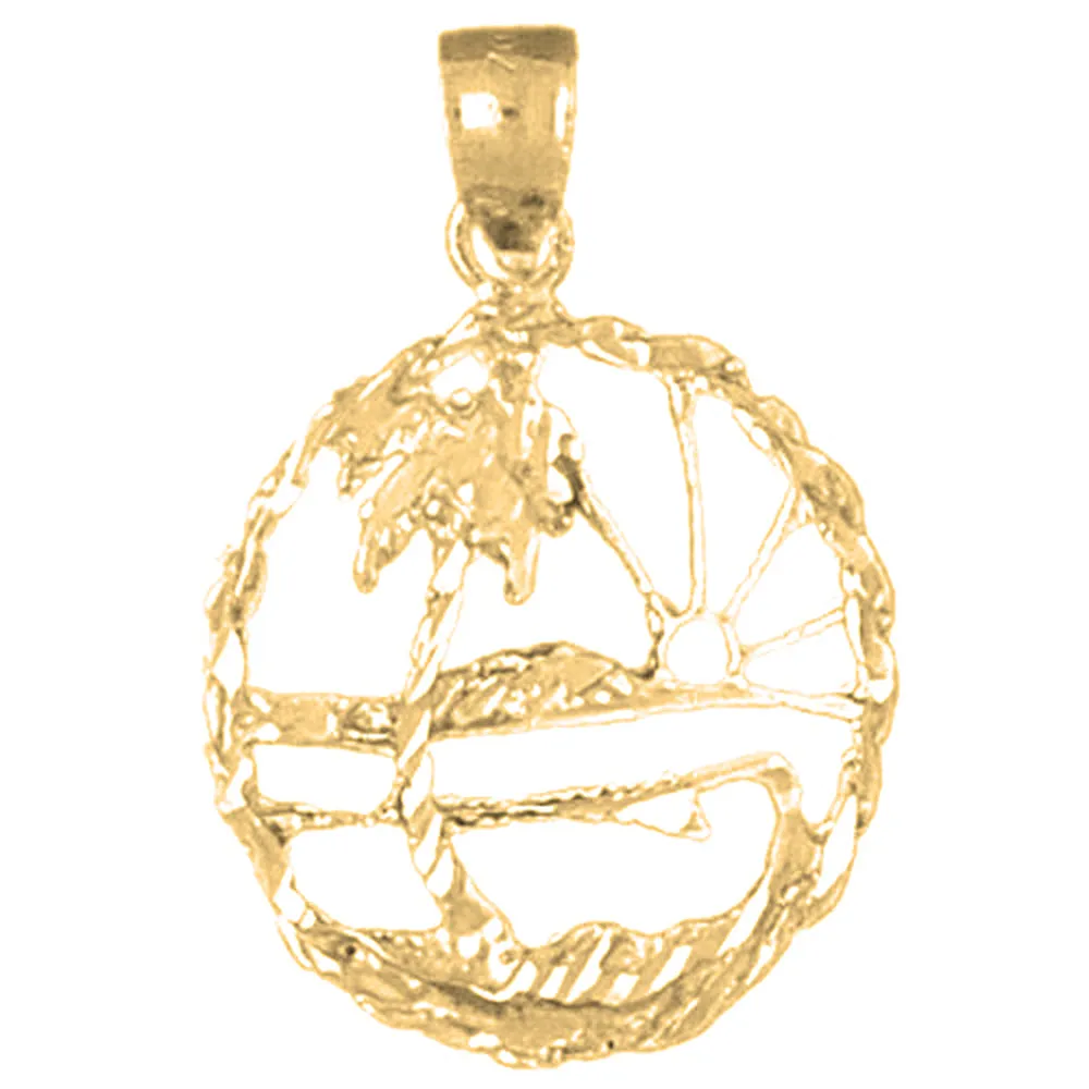 14K or 18K Gold Palm Tree Pendant