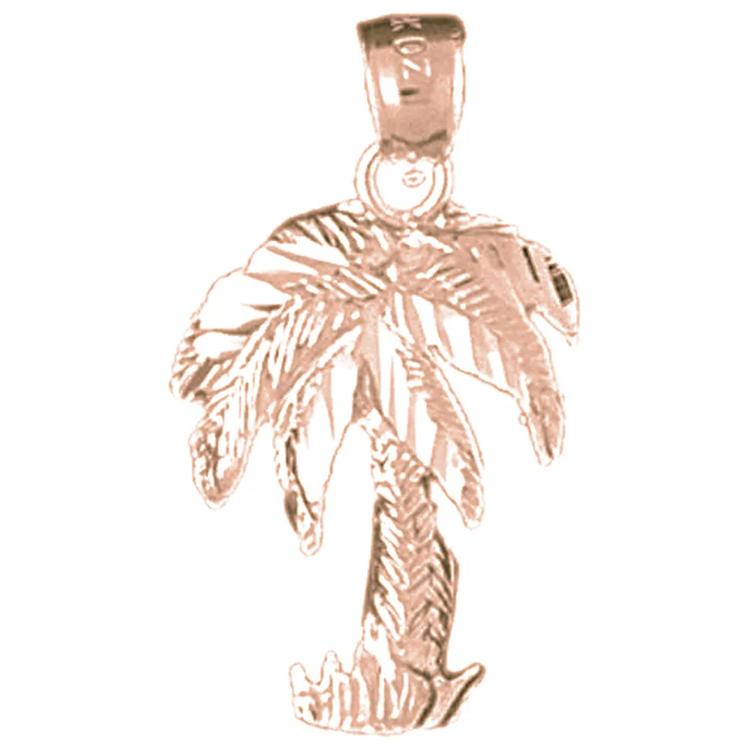 14K or 18K Gold Palm Tree Pendant