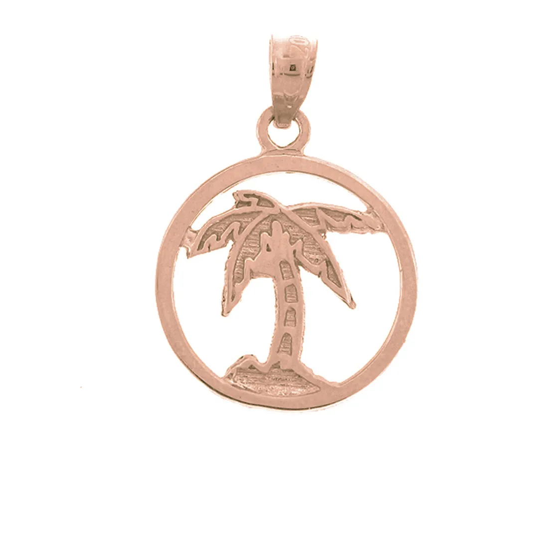 14K or 18K Gold Palm Tree Pendant