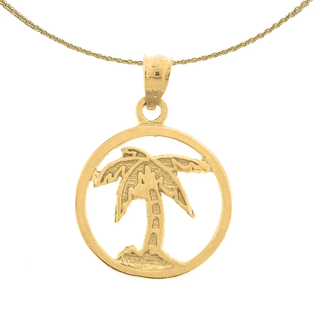 14K or 18K Gold Palm Tree Pendant