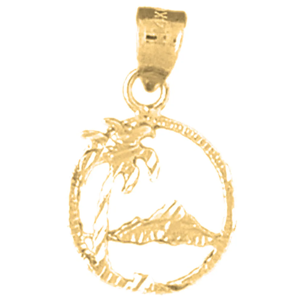 14K or 18K Gold Palm Tree Pendant