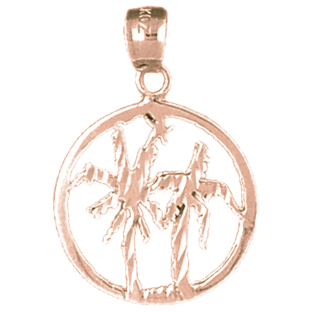 14K or 18K Gold Palm Tree Pendant