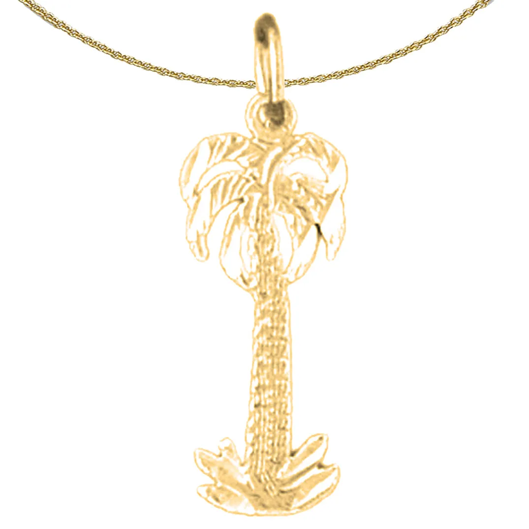 14K or 18K Gold Palm Tree Pendant