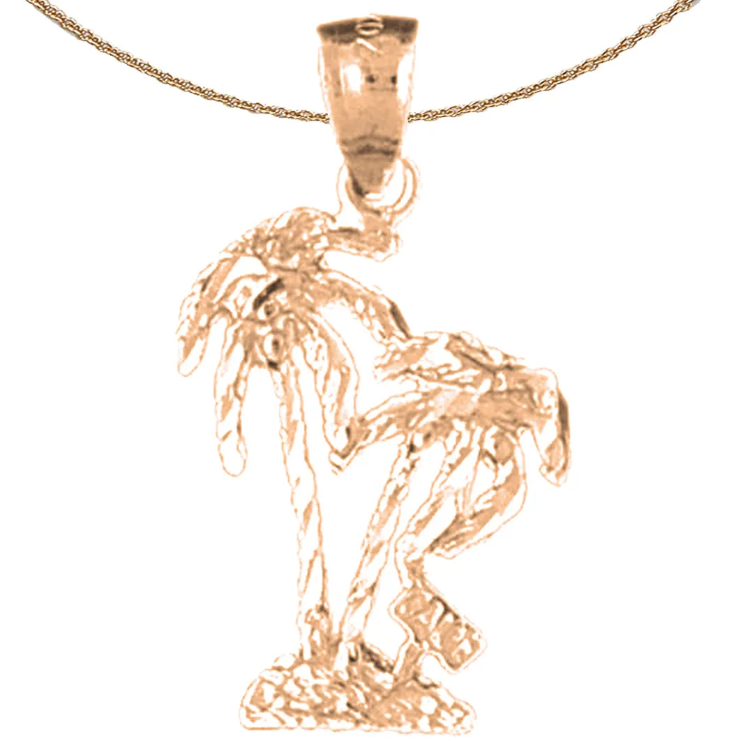 14K or 18K Gold Palm Tree Pendant