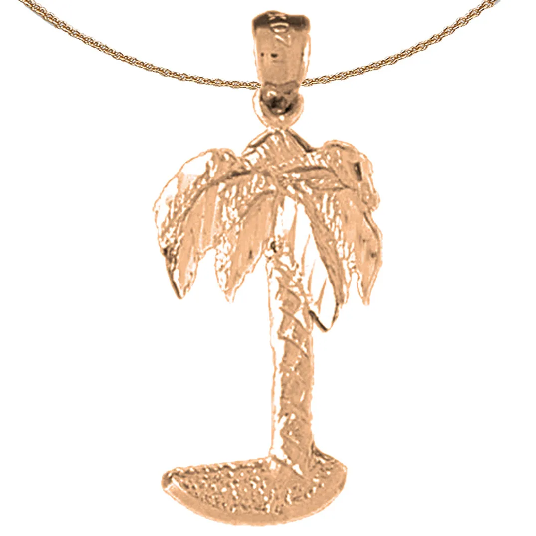 14K or 18K Gold Palm Tree Pendant