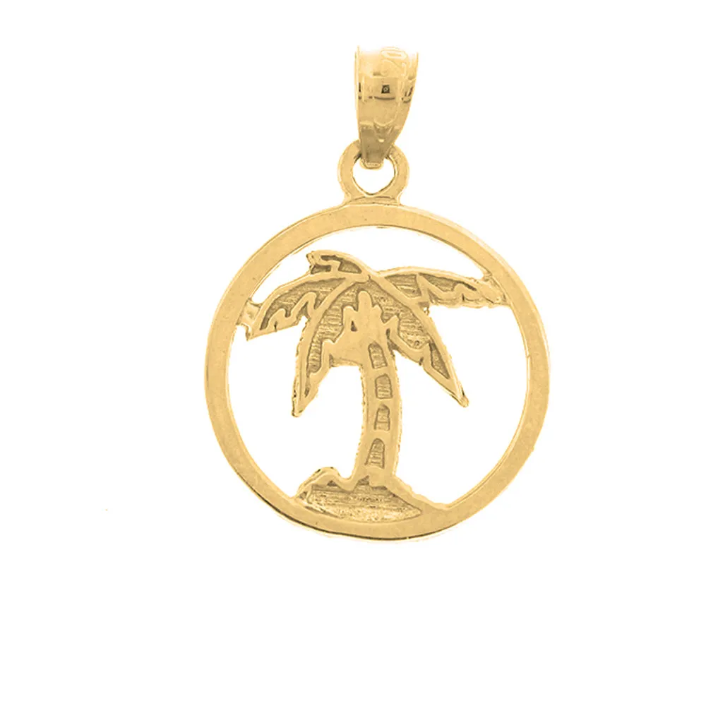 14K or 18K Gold Palm Tree Pendant