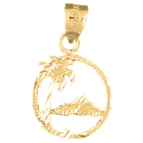 14K or 18K Gold Palm Tree Pendant