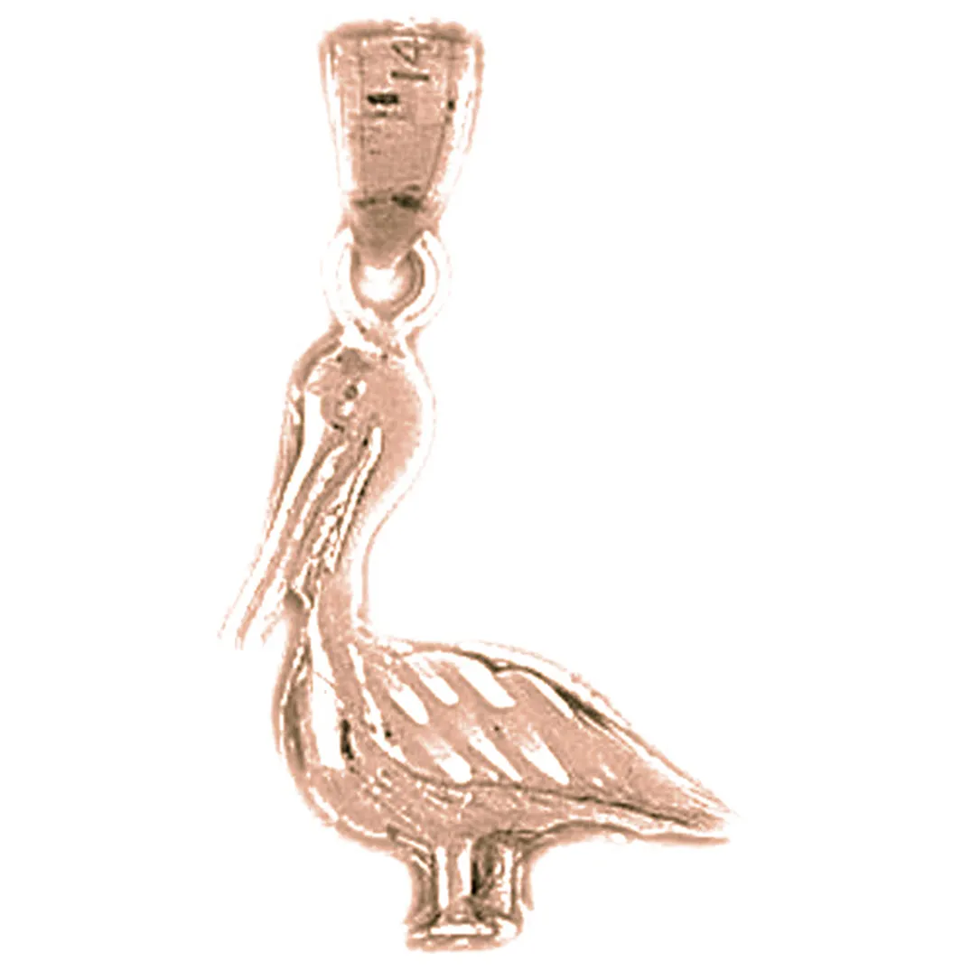 14K or 18K Gold Pelican Pendant