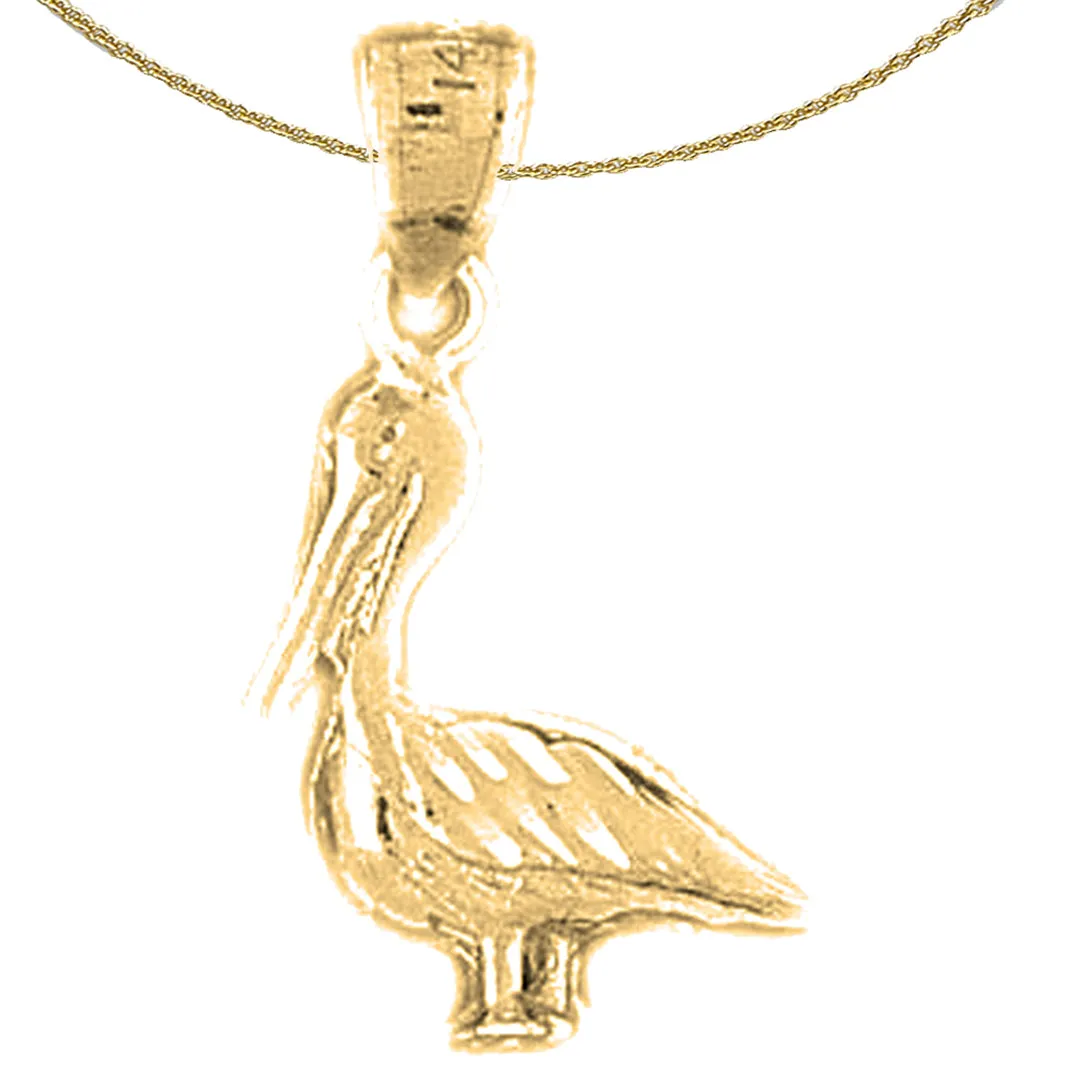 14K or 18K Gold Pelican Pendant