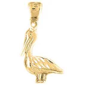 14K or 18K Gold Pelican Pendant