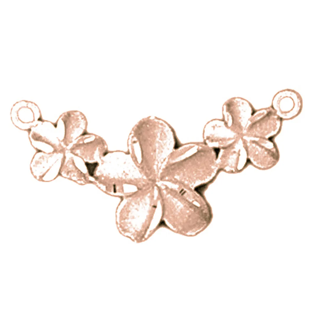 14K or 18K Gold Plumeria Flower Lei Pendant