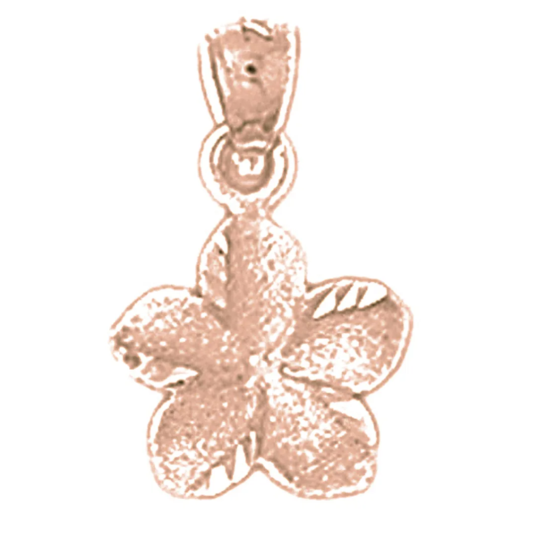 14K or 18K Gold Plumeria Flower Pendant