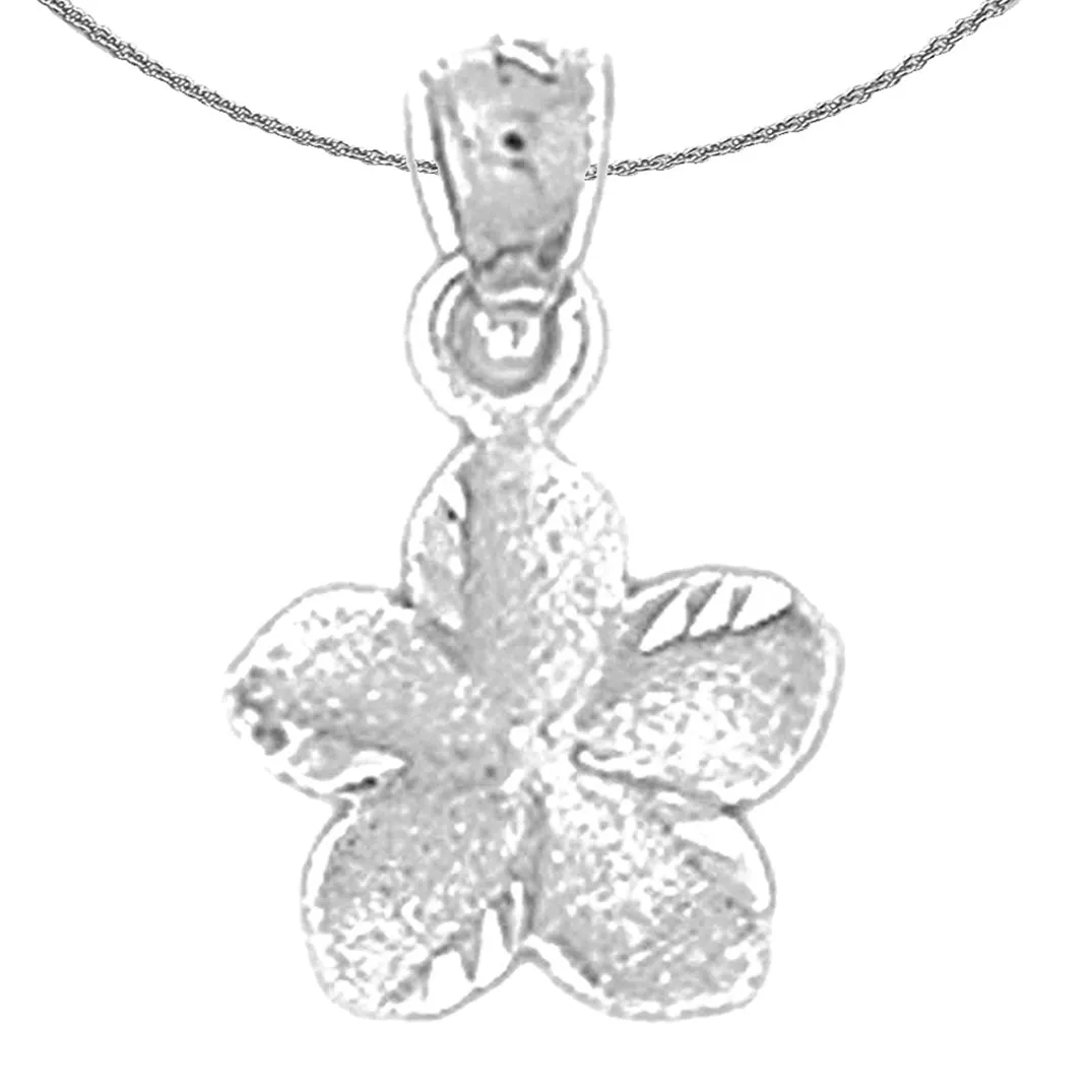 14K or 18K Gold Plumeria Flower Pendant