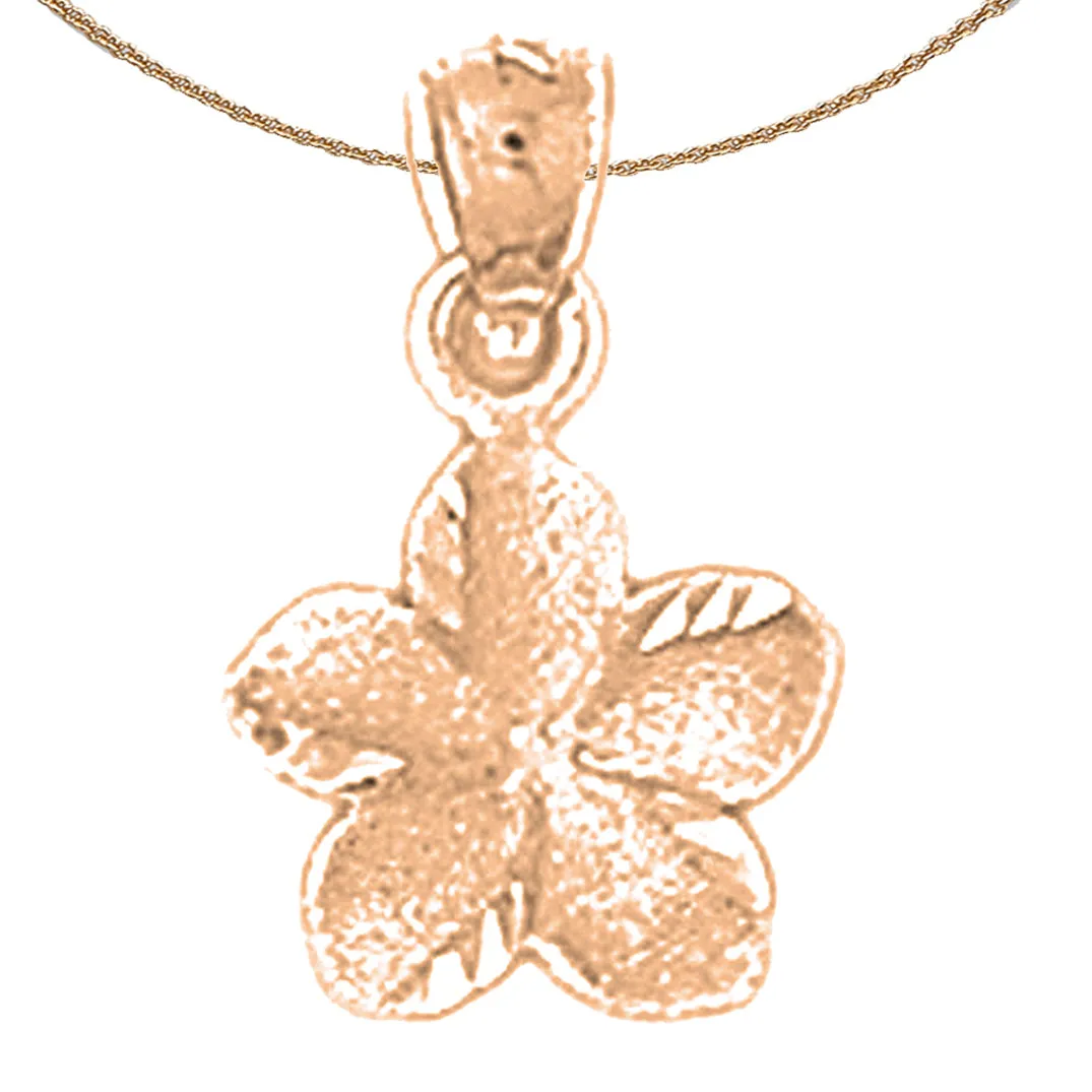 14K or 18K Gold Plumeria Flower Pendant