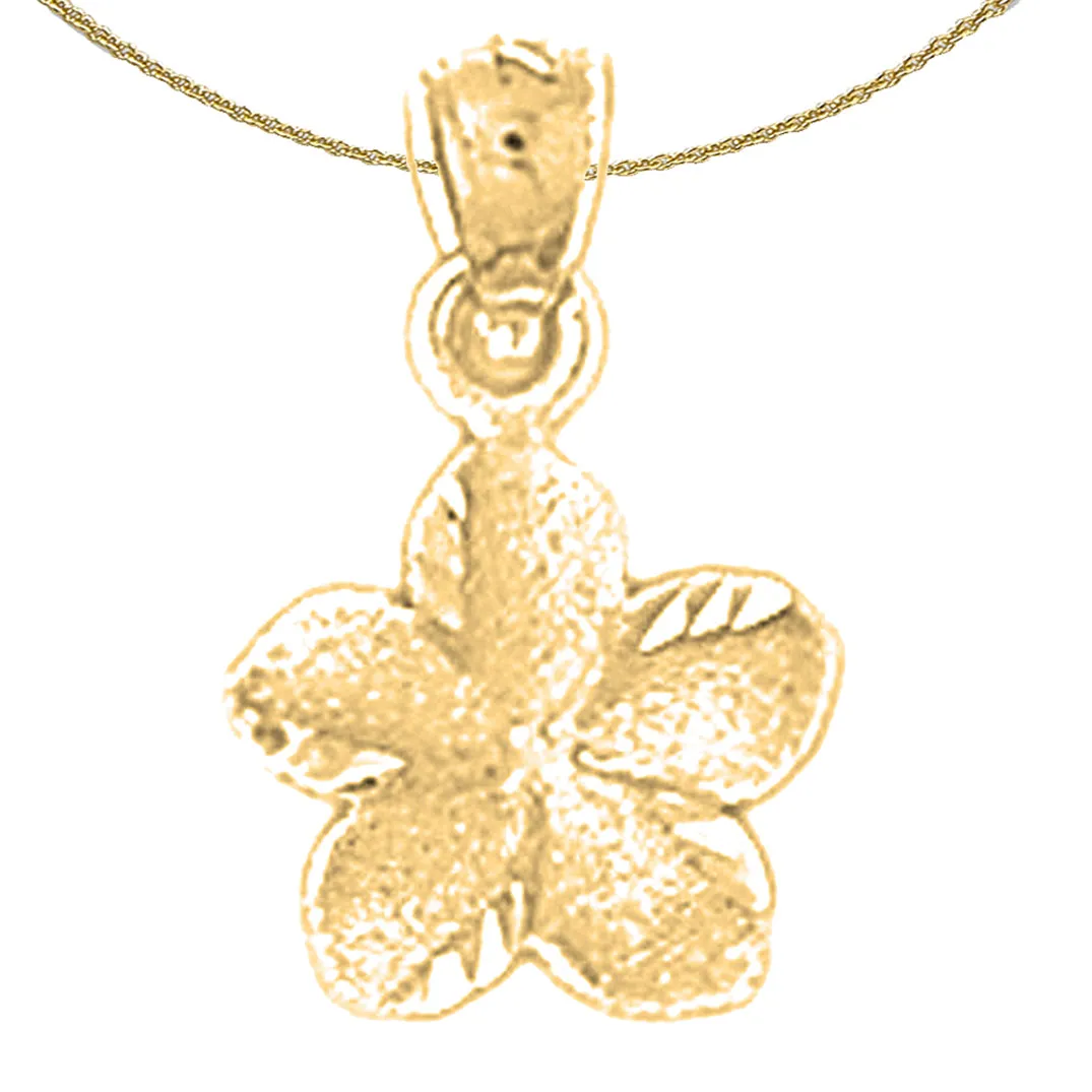 14K or 18K Gold Plumeria Flower Pendant