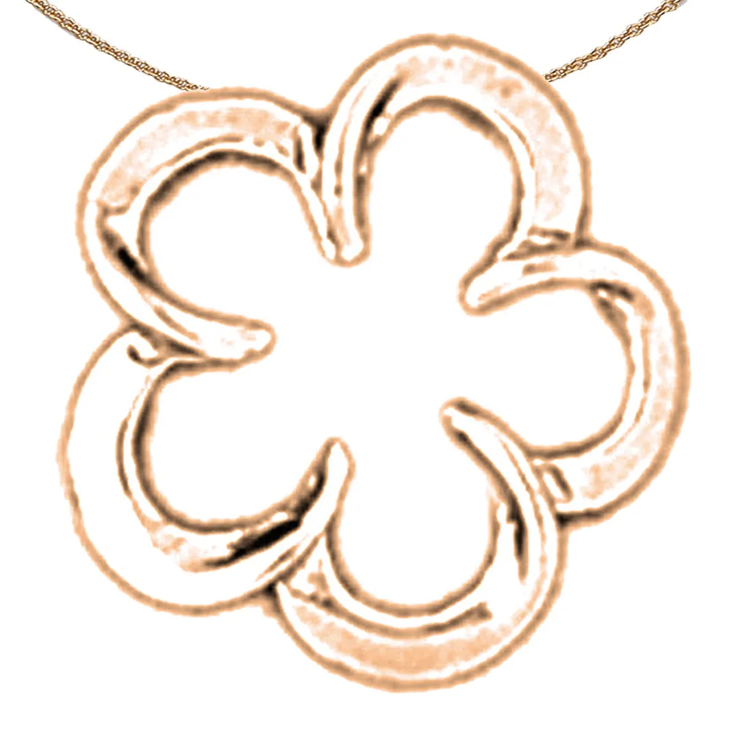 14K or 18K Gold Plumeria Flower Slide Pendant