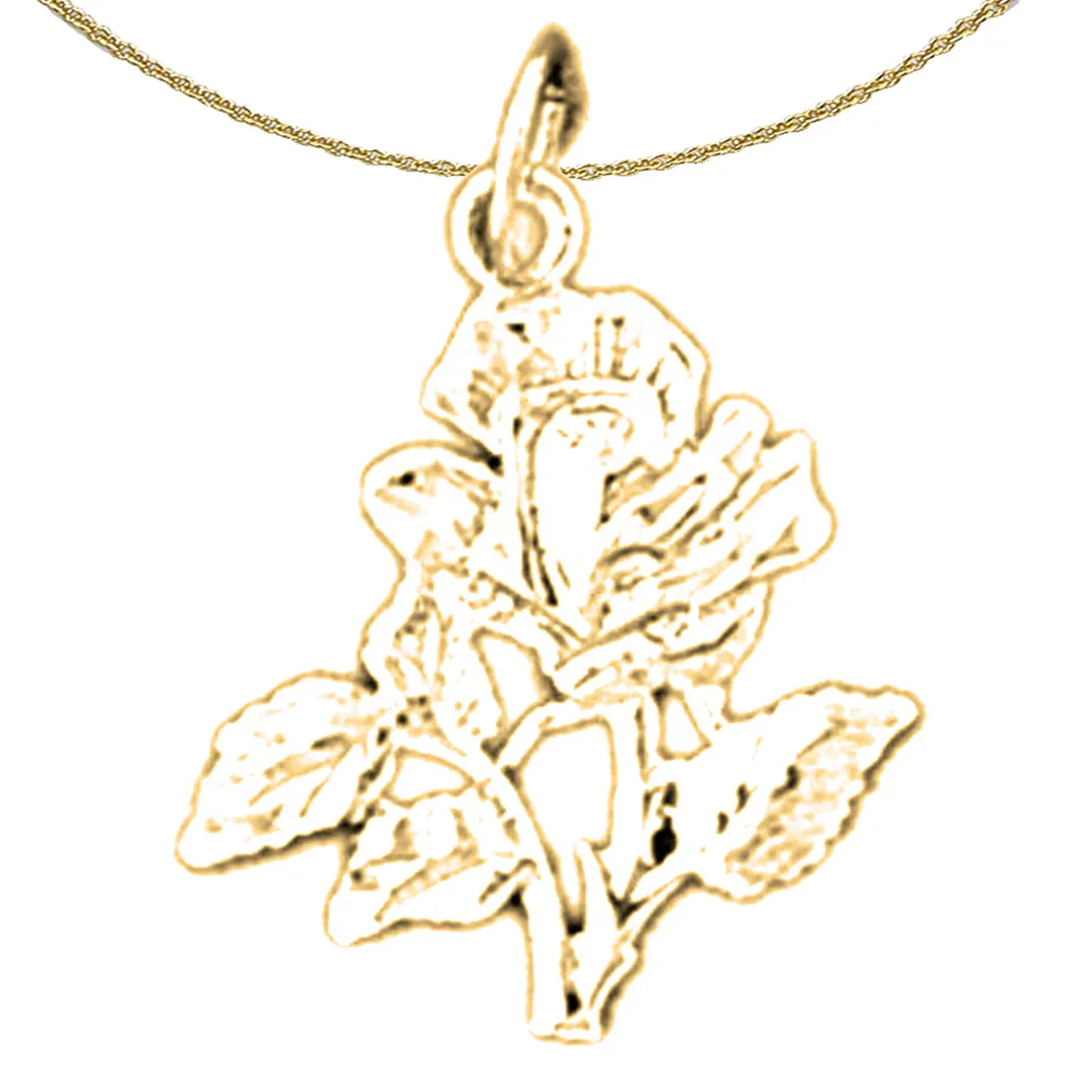 14K or 18K Gold Rose Flower Pendant