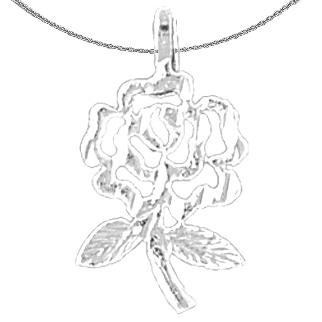 14K or 18K Gold Rose Flower Pendant