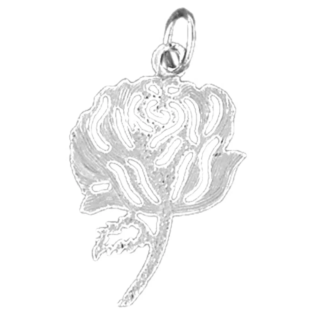 14K or 18K Gold Rose Flower Pendant