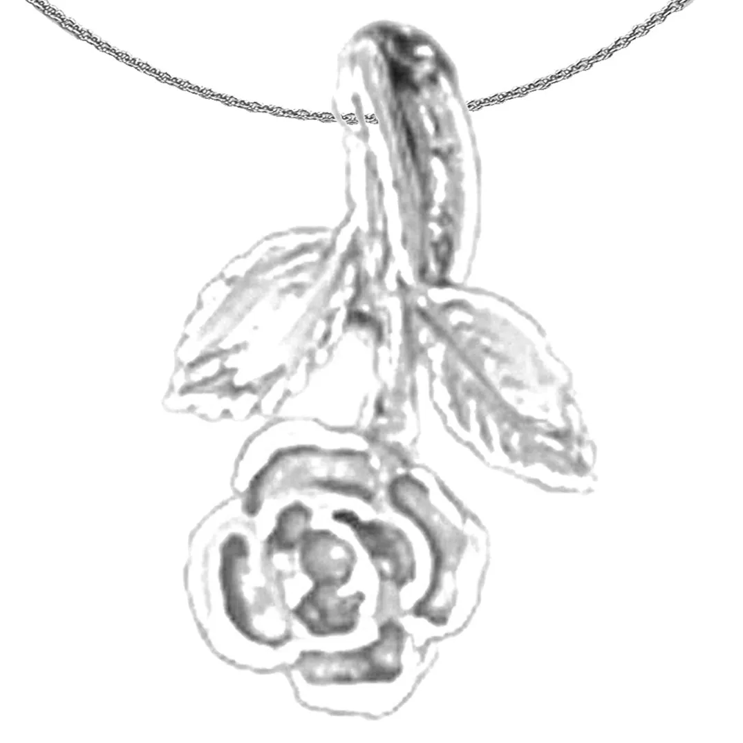 14K or 18K Gold Rose Flower Pendant