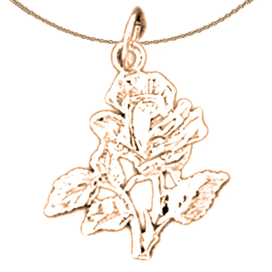 14K or 18K Gold Rose Flower Pendant