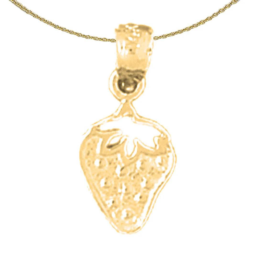 14K or 18K Gold Strawberry Pendant