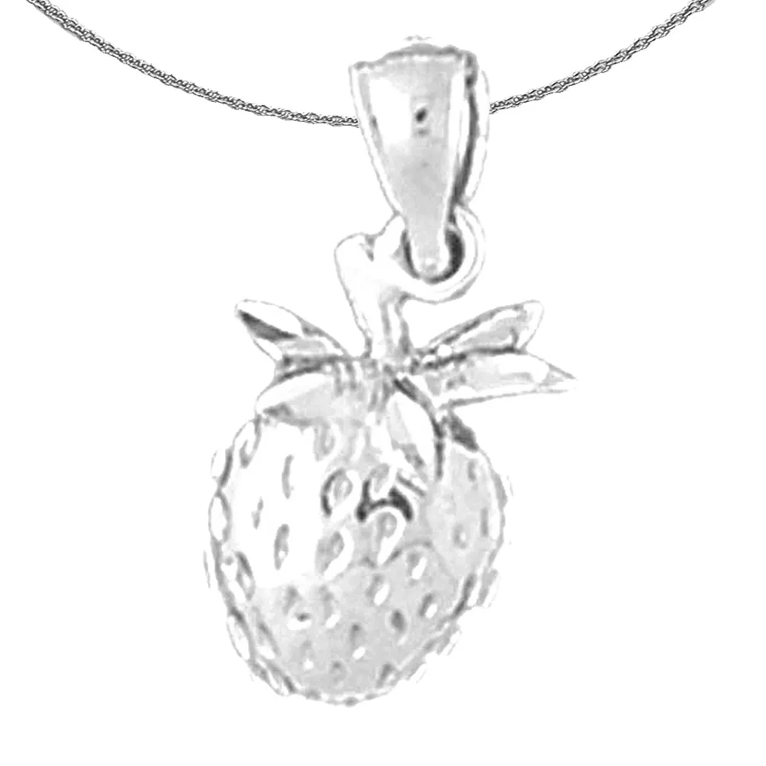 14K or 18K Gold Strawberry Pendant