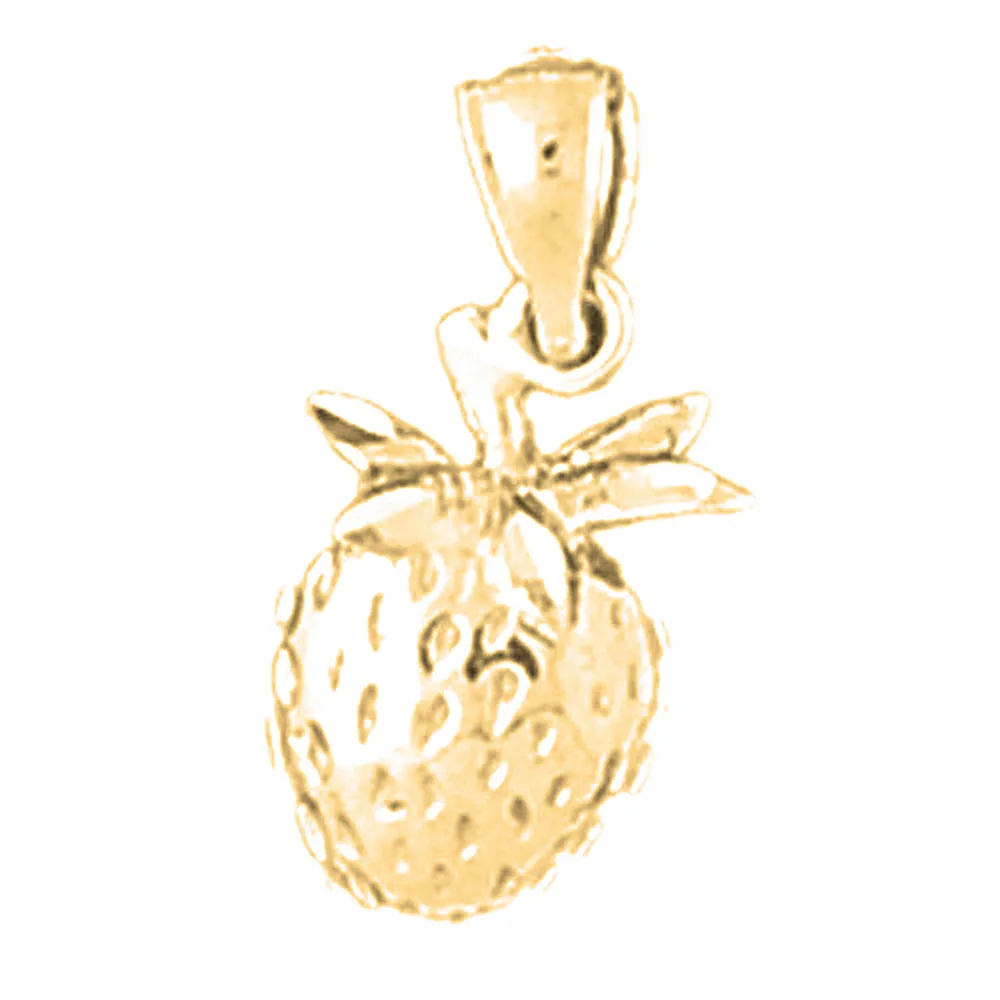 14K or 18K Gold Strawberry Pendant