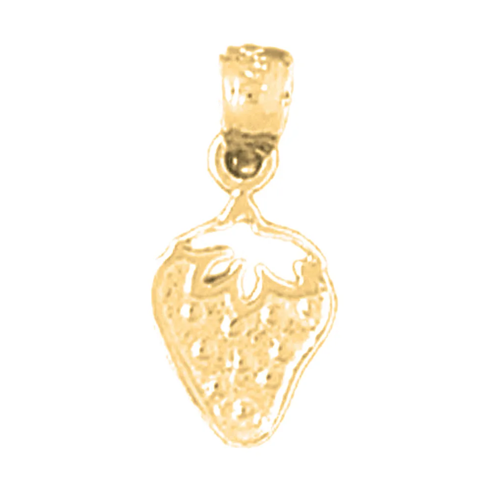 14K or 18K Gold Strawberry Pendant