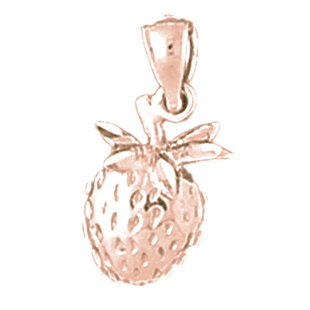 14K or 18K Gold Strawberry Pendant