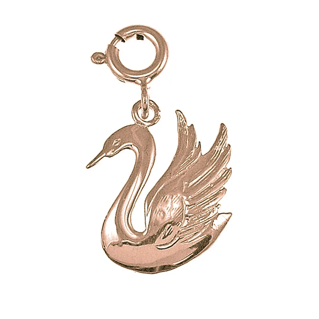 14K or 18K Gold Swan Pendant