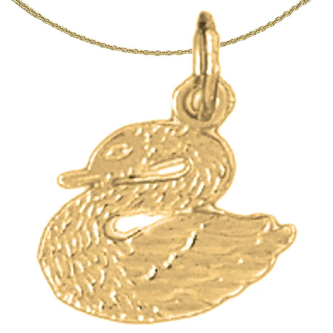 14K or 18K Gold Swan Pendant