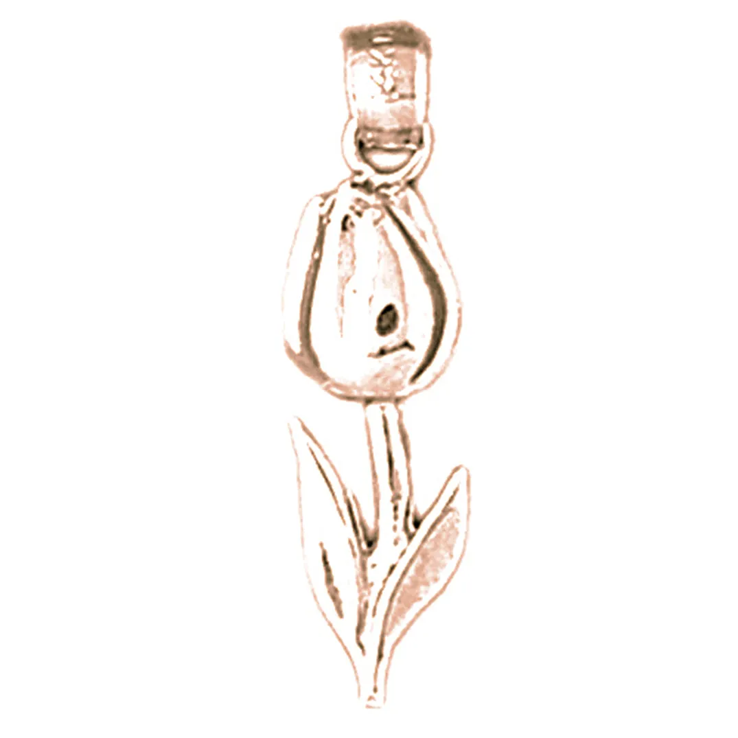 14K or 18K Gold Tulip Flower Pendant