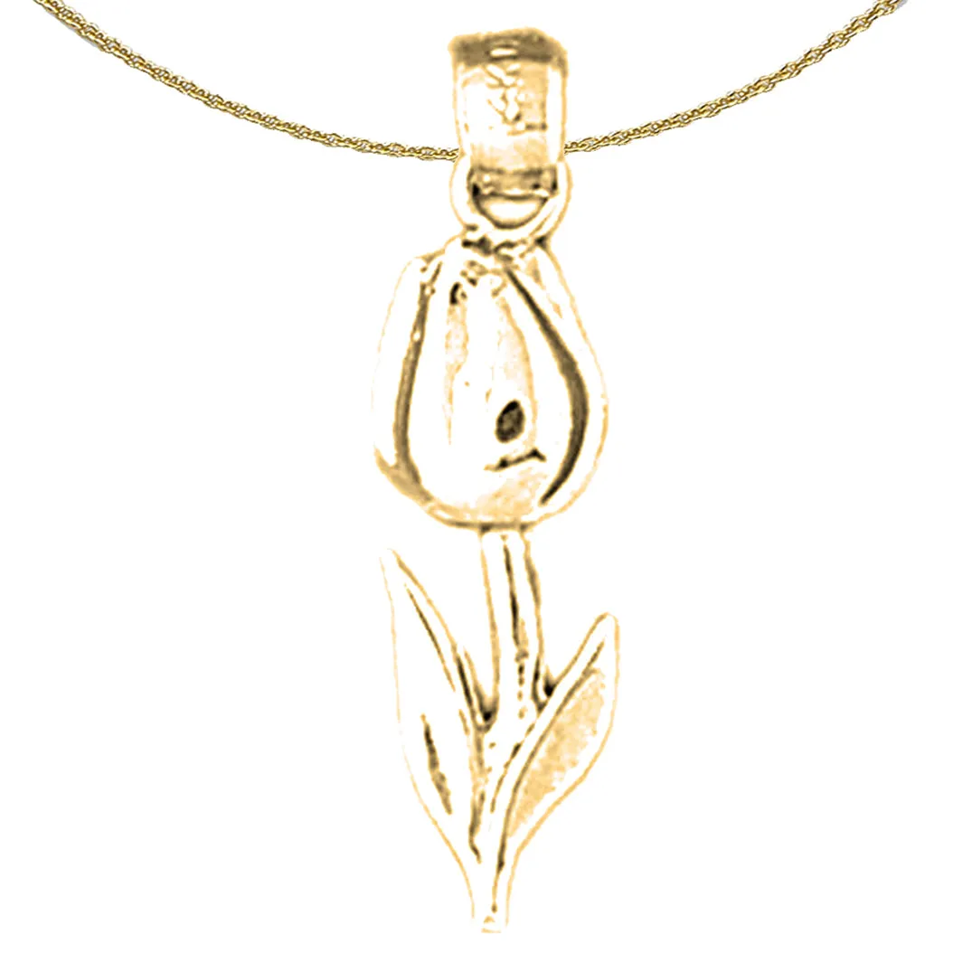 14K or 18K Gold Tulip Flower Pendant